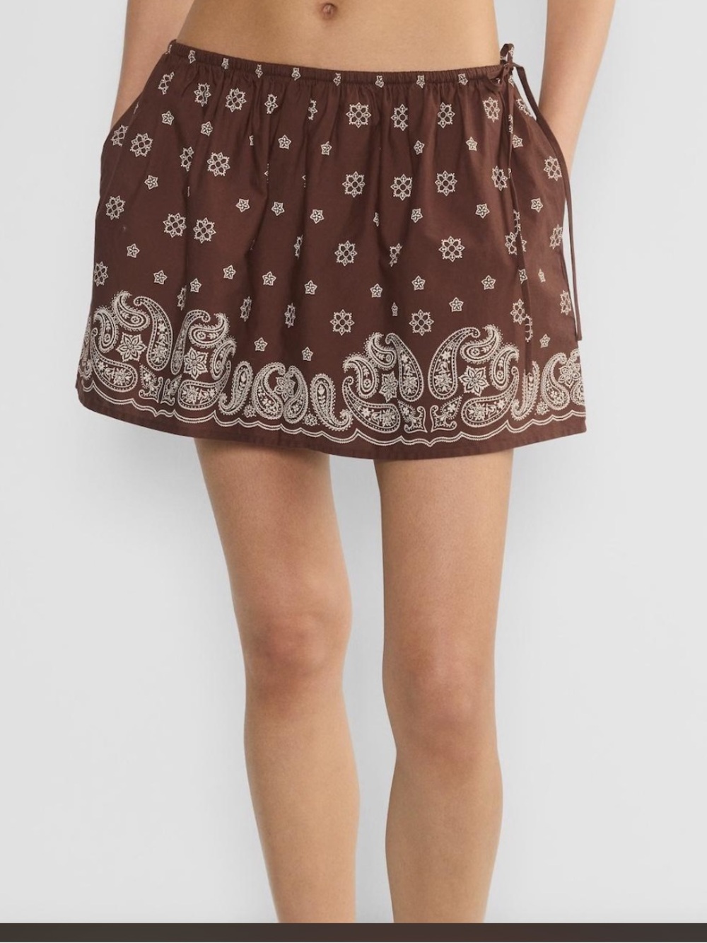Aritzia brown paisley skirt